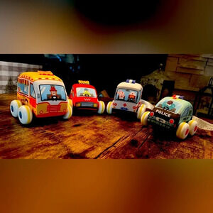 SET: Tippi | Soft Play Cloth Car Set -  Set of 4 Baby Cars.